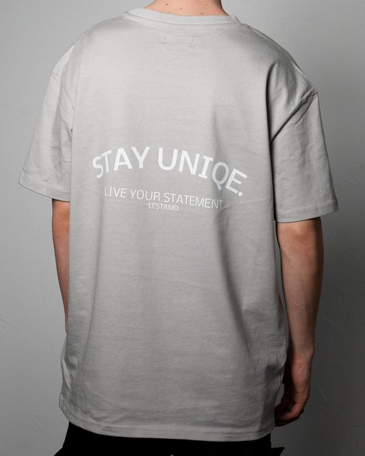 Lestamo™ Premium T-Shirt – Grau | 100% Baumwolle | Stay Unique Design